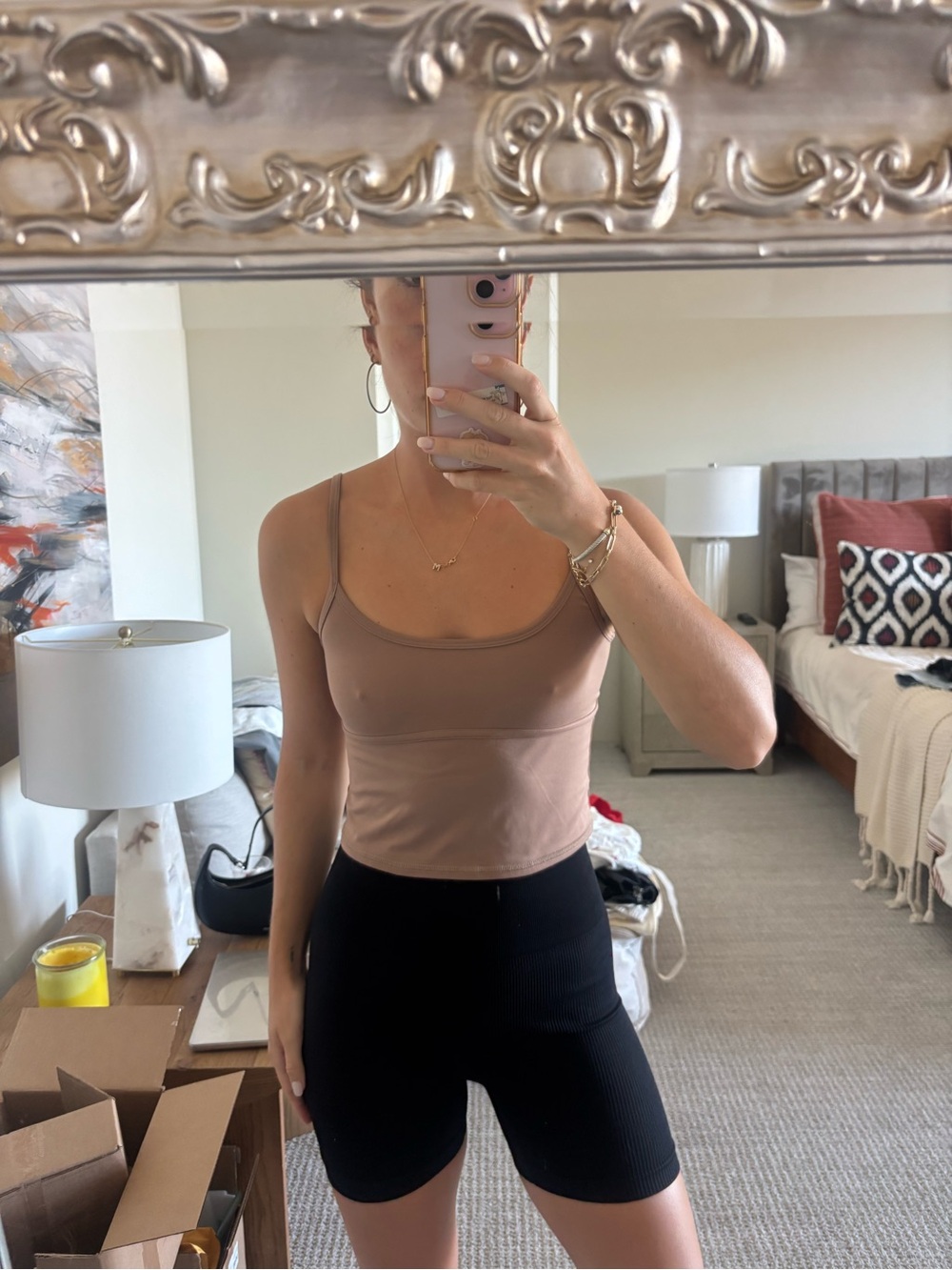 Scoop Neck Nude Crop Tank Top - Everyday Layering Staple